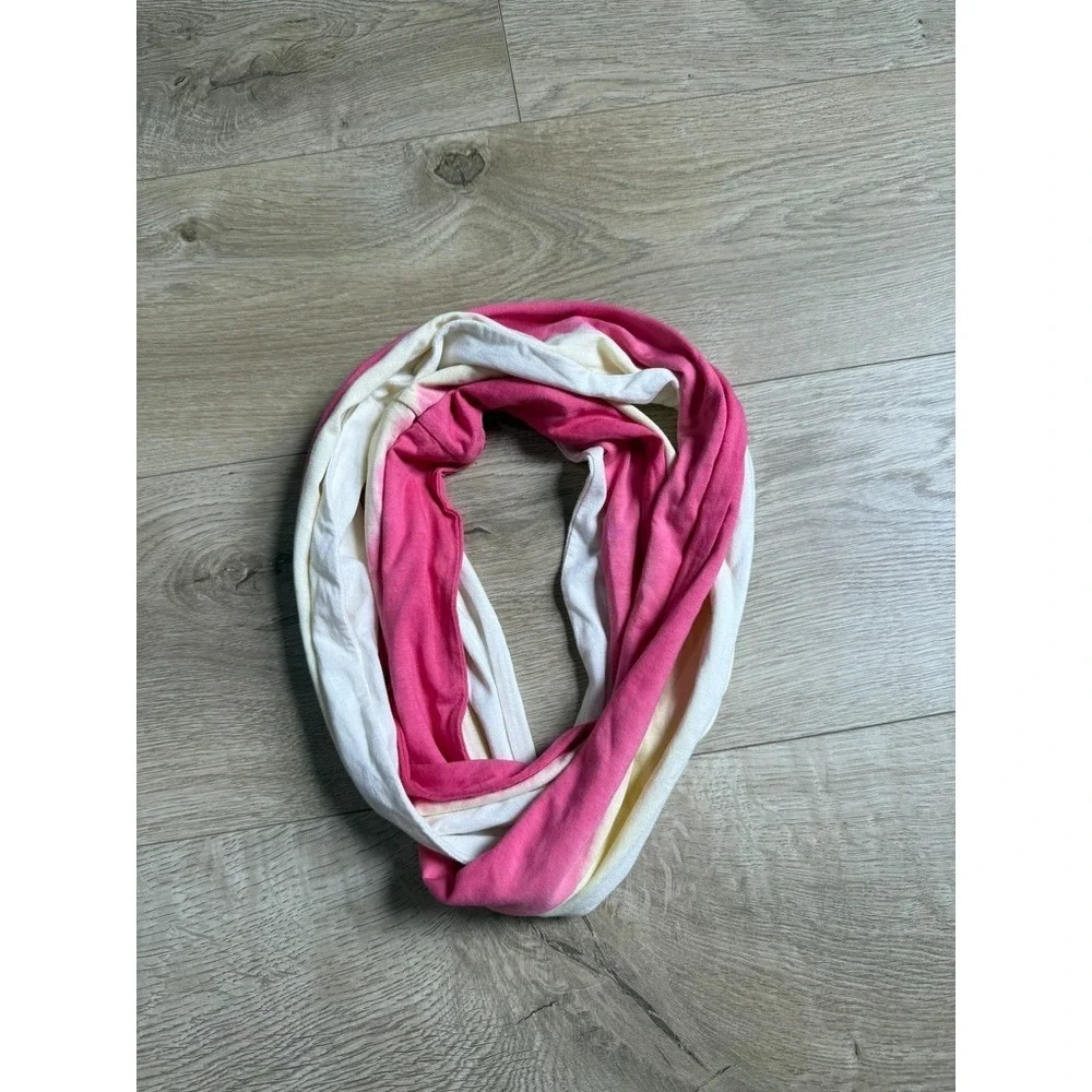 EUC Womens Pure Jill‎ circle ombre scarf pink yellow 100% pima cotton coastal